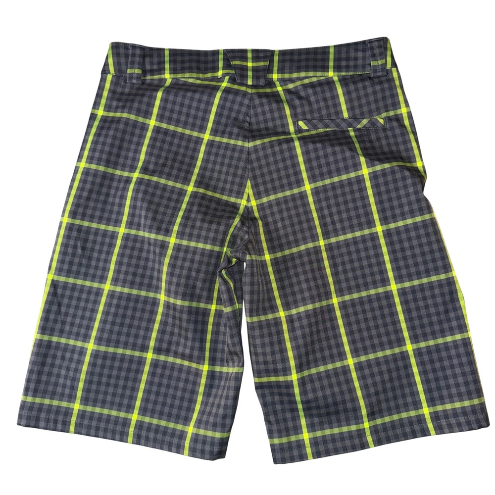 Under Armour Golf Shorts Youth Large Grey Neon Yellow Plaid Performance 1270515 - Picture 4 of 4